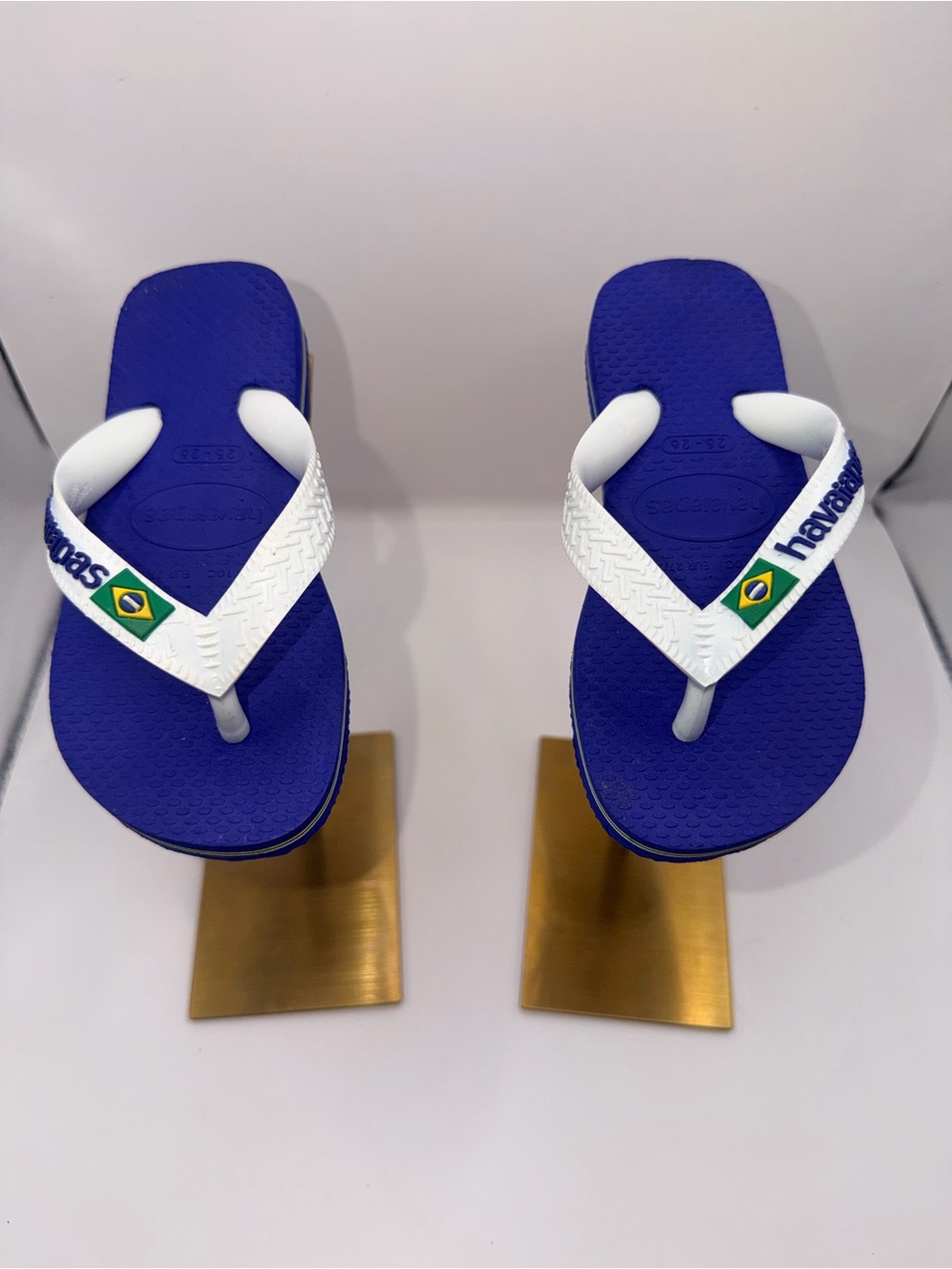 Havaianas Kids Royal Blue & White Flip Flops with Brazil Flag